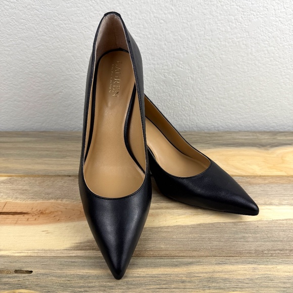 Lauren Ralph Lauren Shoes - Lauren Ralph Lauren Lanette Black Leather 2.5" Heels Beautiful Quality Size 7